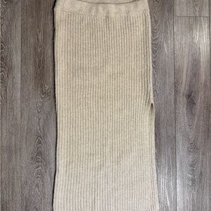 American Eagle Outfitters Ribbed Knit Skirt in Beige